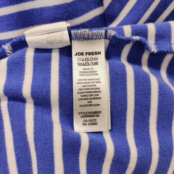 Joe Fresh Organic Cotton Blue Striped Short Sleeve Tee | XS - Picture 5 of 5
